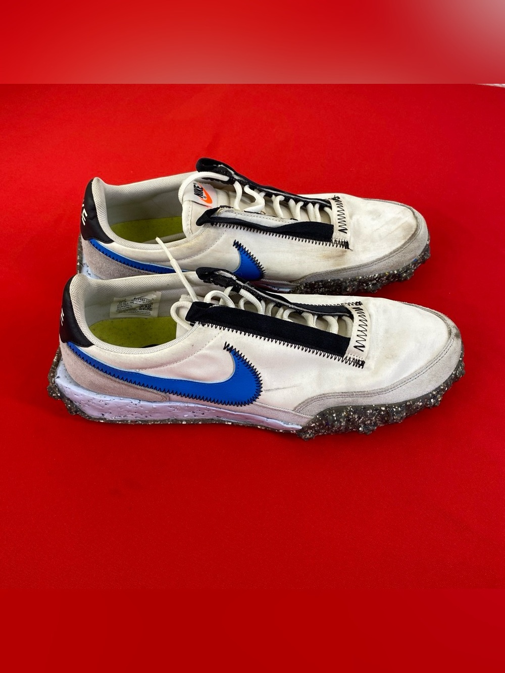 Nike CT1983-100 Men's White & Blue Casual Sneakers with Black Accents size 12